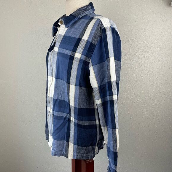 Northcrest Blue Plaid Full Zip Jacket Size XL EUC - Picture 5 of 7